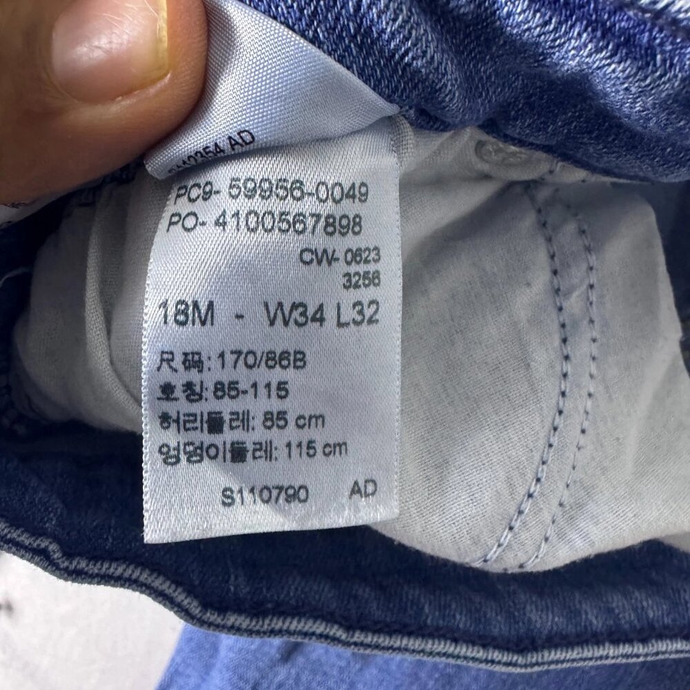 Levi's Signature Straight Jeans Womens Blue Faded Denim Mid Rise Size 18M 34x32‎ - Picture 14 of 16